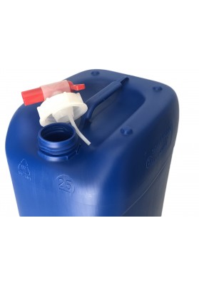 Bidon en plastique bleu 25 litres UN empilable avec robinet de vidange GL  51 Aero Flow